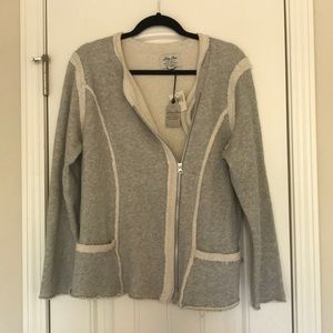Lucky Brand Sweater/Jacket with “distressed trim”